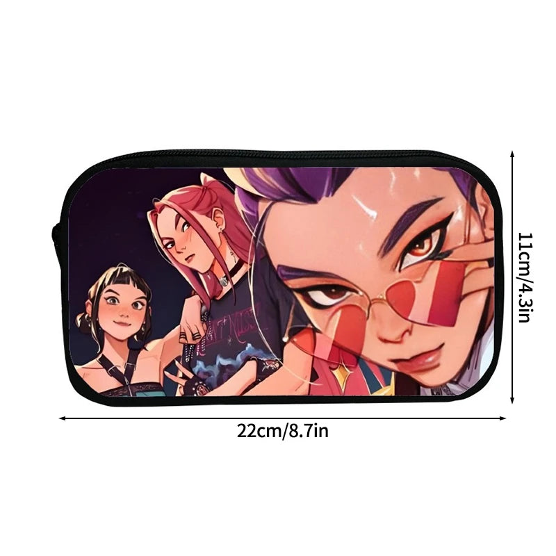 Large Capacity Demon Hunter Pencil Case Cartoon Stationery Organizer Pouch Back to School Pen Bag Makeup Bag Supplies