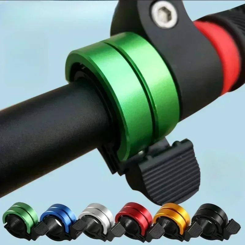 Red Aluminum Double Bicycle Bell - Loud Clear Sound for 22/31.8mm Handlebars MTB & City Bike Safety Accessory