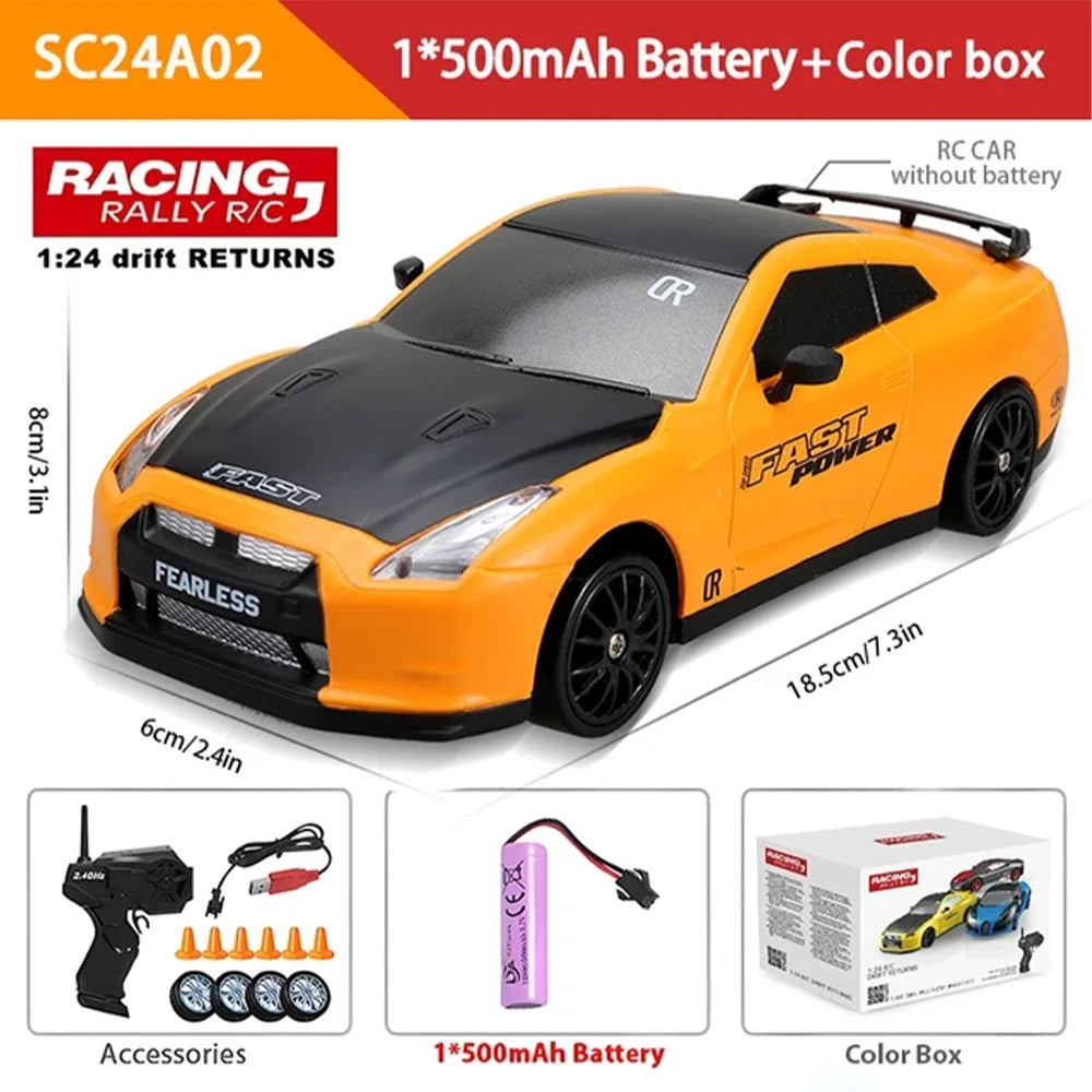 1:24 High Speed RC Drift Vehicle Cars Mustang 4WD Remote Control Racing Car Gift Competition Race Car Boys Toy Replaceable Tire
