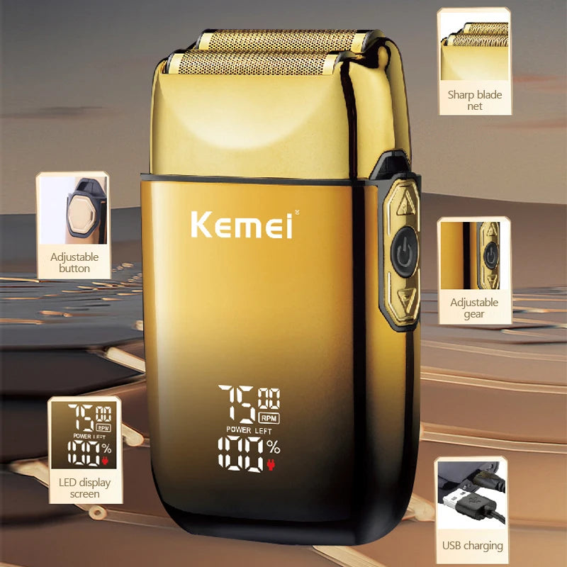 Kemei TX10 Electric Shaver Hair Rechargeable Beard Foil Razor For Men Bald Head Shaving for Men Machine