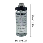 2 Liter Water Bottle with Straw Female Jug Girls Portable Travel bottles Fitness Bike Cup Summer Cold Water Jug with Time Marker