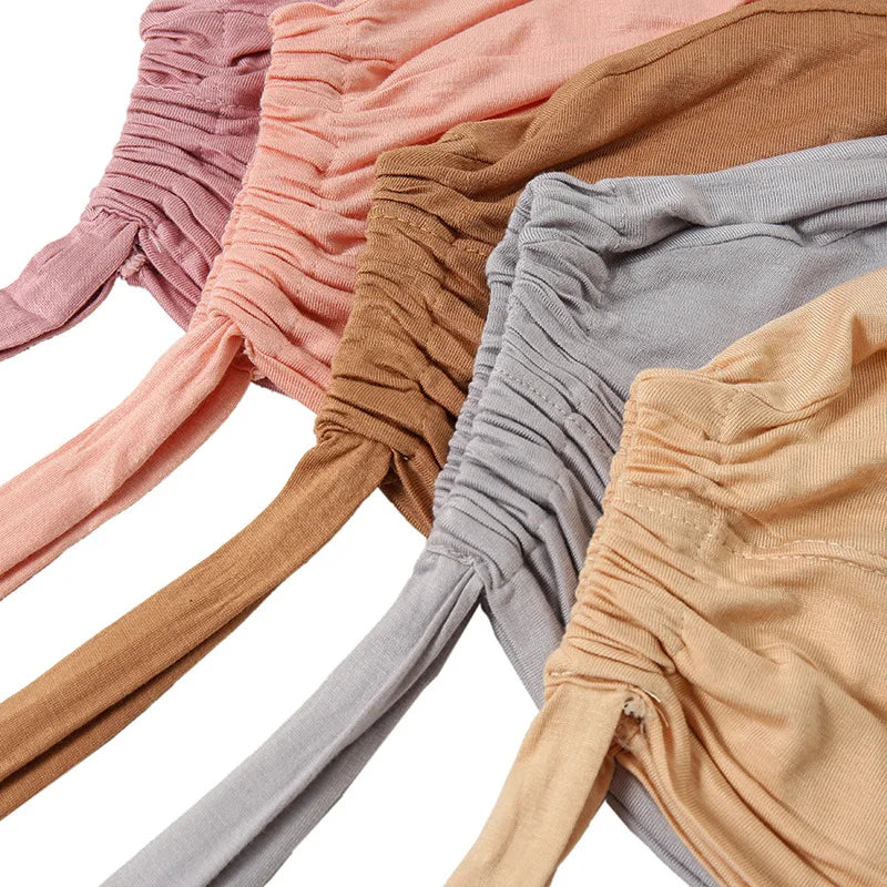 Modal Muslim Turban Hat Inner Hijab Caps Islamic Underscarf Bonnet India Hat Female Headwrap Turbante Mujer Hijab Cap With Rope