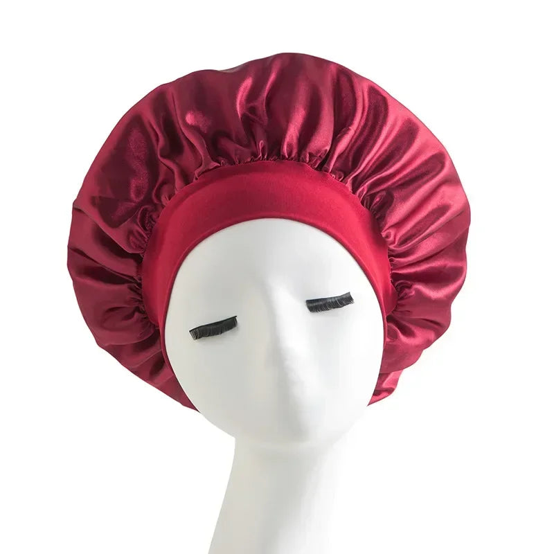 Satin Wide-brimmed Nightcap Styling Silk Headband for Sleeping Nightcap with Elasticated Floppy Band Cap Hair Shower Cap