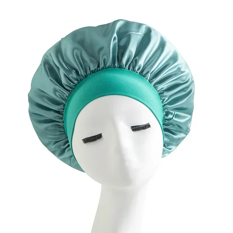 Satin Wide-brimmed Nightcap Styling Silk Headband for Sleeping Nightcap with Elasticated Floppy Band Cap Hair Shower Cap