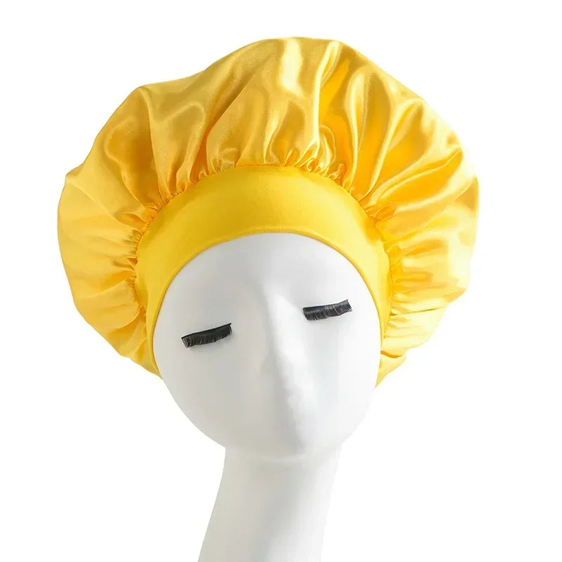 Satin Wide-brimmed Nightcap Styling Silk Headband for Sleeping Nightcap with Elasticated Floppy Band Cap Hair Shower Cap