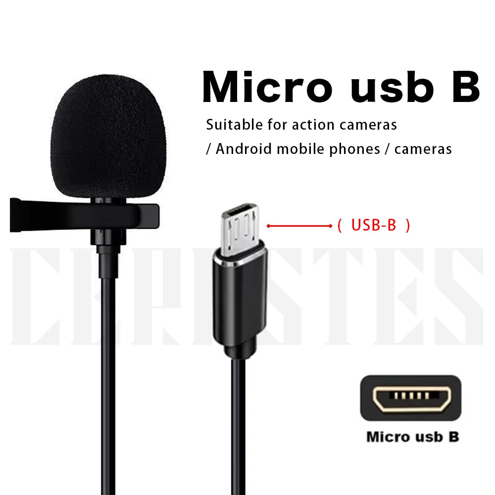 High Fidelity External Microphone Sport Camera Action Camera type-c Micro USB Connector Cable Length 1.5M