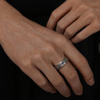 Buyee 925 Sterling Silver Couples Ring Elegant Carved Patterns Open Ring Finger for Women Men Fashion Fine Jewelry Circle Gift