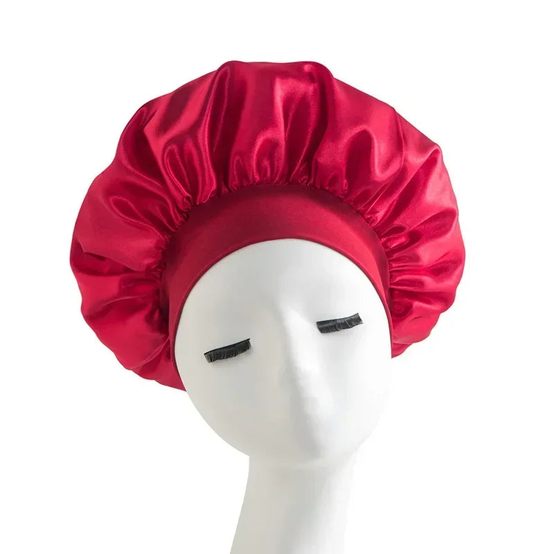 Satin Wide-brimmed Nightcap Styling Silk Headband for Sleeping Nightcap with Elasticated Floppy Band Cap Hair Shower Cap