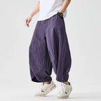 2025 Summer Wide Leg Pants Men sales Casual Pants Japanese Styles Samurai Costume Harun Pants Men Lantern Trousers Sweatpants