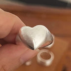 925 Sterling Silver Rings for Women Couple Minimalist Handmade Simple Wide Moon Ring Set Party Jewelry Gift Prevent Allergy