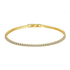 Sterling 925 Silver Jewelry 16cm to 19cm Tennis Bracelet 2mm Zirconia Anniversary Gift Genuine Sterling Silver Bracelet