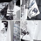 Summer short sleeved shirt men's thin style graffiti printed Hong Kong style trendy clothing beach floral loose half sleeved shi