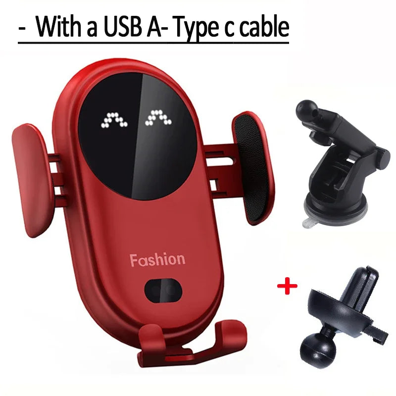 Fast Automatic Clamping Infrared Induction Car Wireless Charger Stand for iPhone 16 15 14 13 Pro Max Samsung Galaxy S25 S24 Plus
