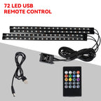 RGB Automotive Atmosphere Decorative Lamp Led Interior Light Strip Car Foot Ambient Lights with USB Cigarette with Remote Voice