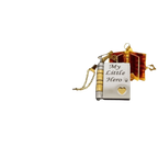Openable Daughter Book Necklace Stainless Steel Gold Color Message Mini Book Pendant Necklace with Pages of Engraved Information