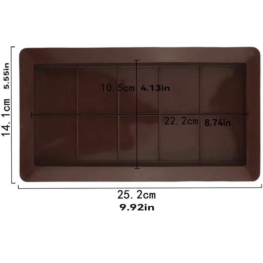 1Pcs DIY Handmade Chocolate Mold Silicone Mold Dubai Chocolate Silicone Mold Baking Supplies Candy Making Tools 10 Squares Choco