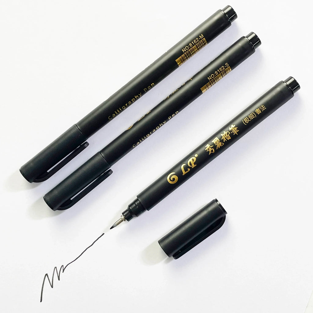 4 pcs Size black Chinese style Calligraphy Brush tip Pen  for Student easy writing Markers Art Office School Supplies Stationery