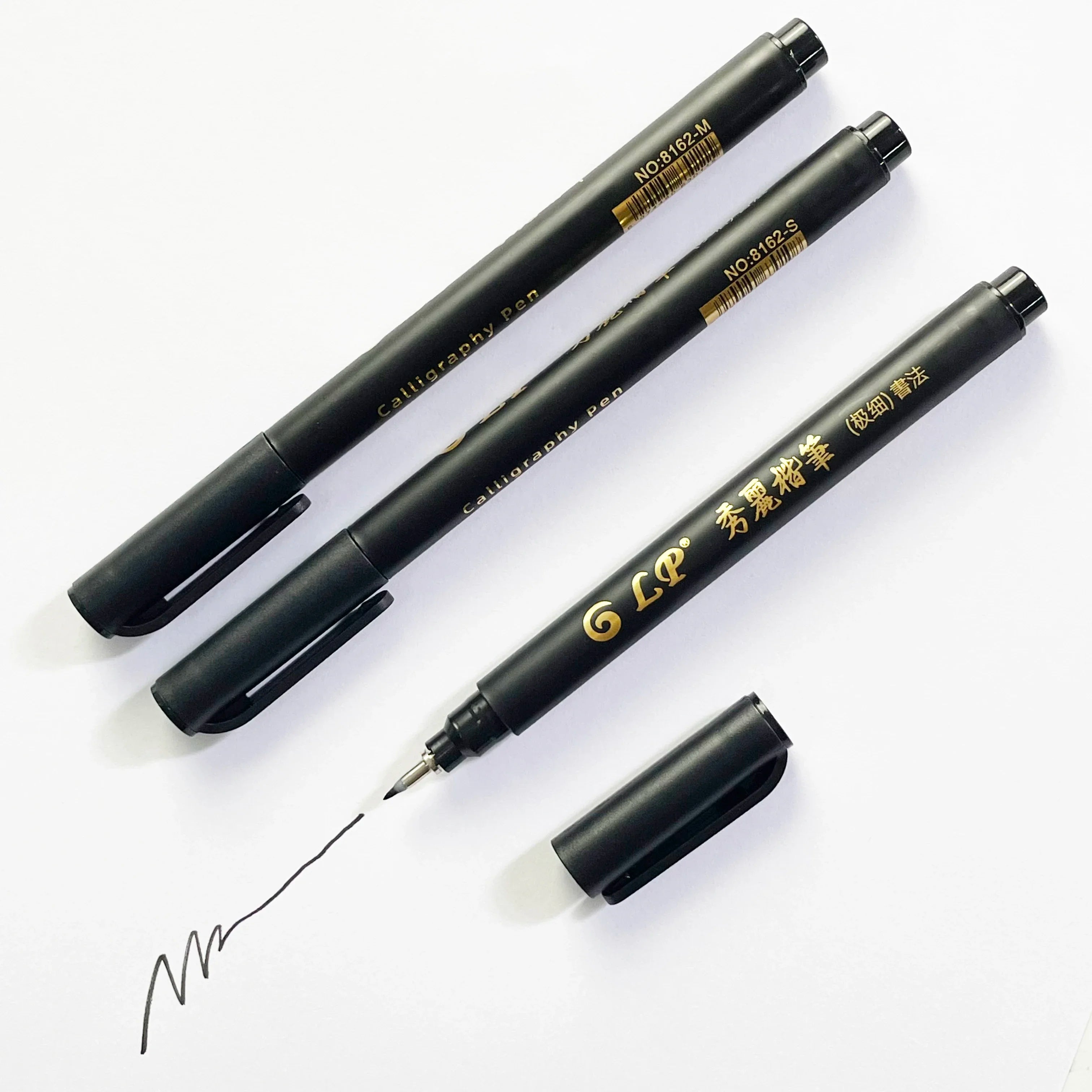 4 pcs Size black Chinese style Calligraphy Brush tip Pen  for Student easy writing Markers Art Office School Supplies Stationery