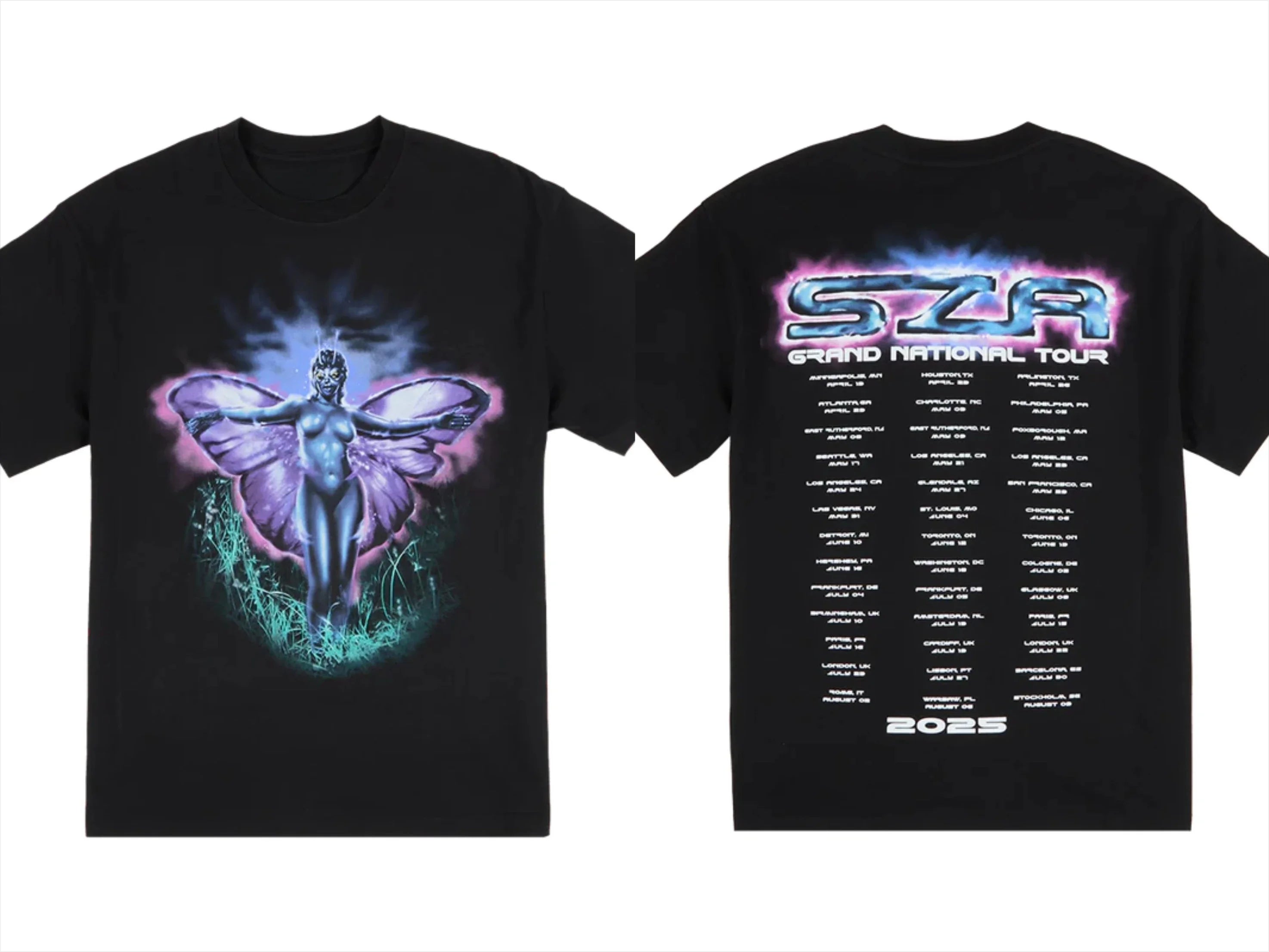 SZA Kendrick Lamar 2025 Global Tour Printed T-Shirt Fan Women's T-Shirt Vintage Cotton Fan Support Short Sleeve Top Pro Choice