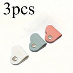 Heart-Shaped Faux Leather Cable Cord Winder Organizer Cable Management Clips for Headphones