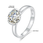 8mm Lab Grown Emerald Ring 925 Sterling Silver Round Cut for Women Men Colorful Rings Engagement Wedding Fine Jewelry