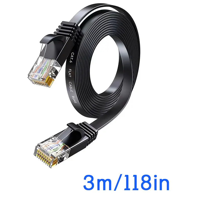 1/3/15/30m Ethernet Cable Cat6 Flat Cable Gigabit High Speed 1000Mbps Internet Cable RJ45 Shielded Network LAN Cord for PC  Xbox