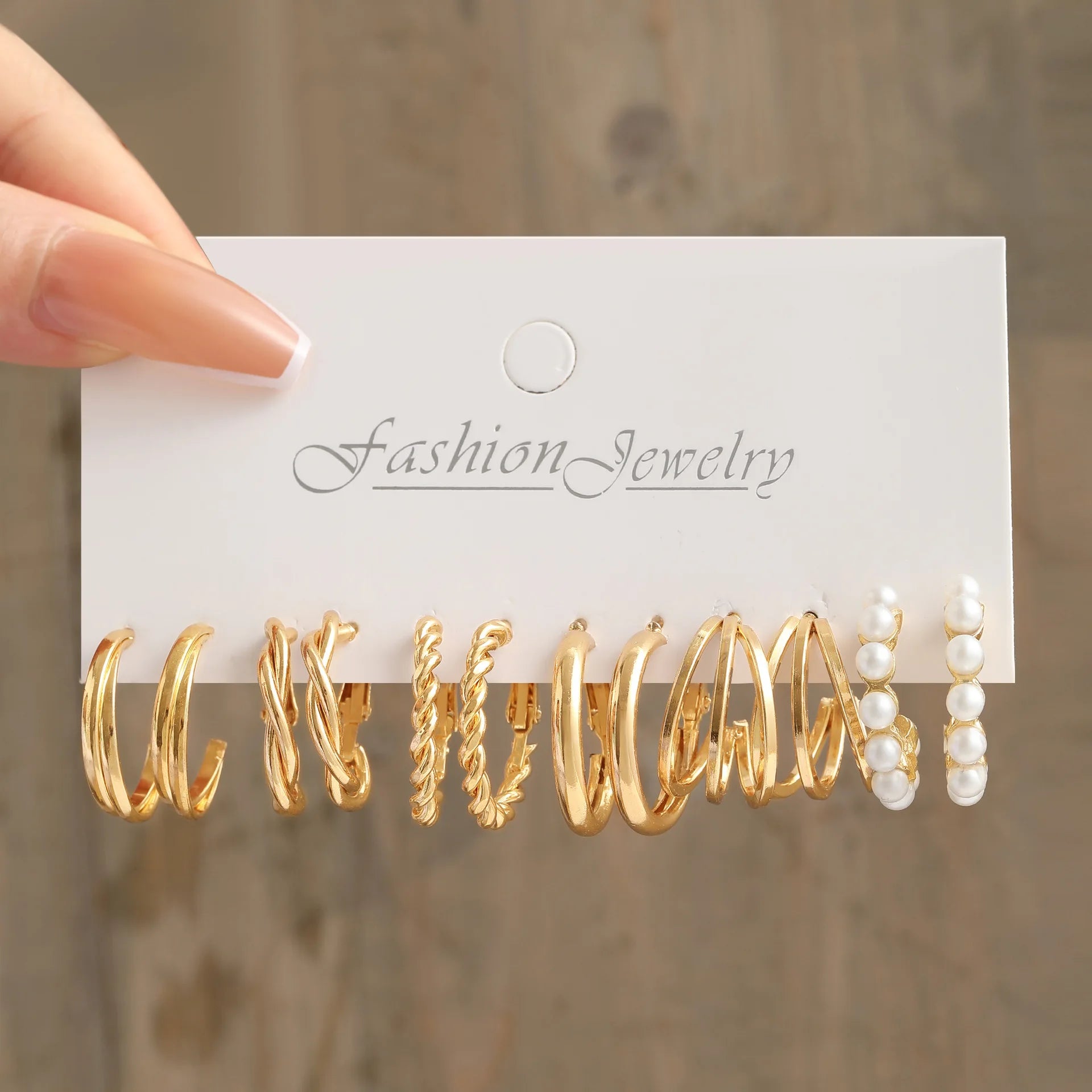 Boho Silver Color Earrings Set for Women Vintage Heart Pearl Metal Geometric Twist Hoops Earrings 2024 New Trendy Jewerly Gifts