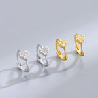 Authentic S925 Sterling Silver Heart Zircon Earrings for Women Sweet Exquisite Design Fashion Jewelry