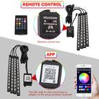 RGB Automotive Atmosphere Decorative Lamp Led Interior Light Strip Car Foot Ambient Lights with USB Cigarette with Remote Voice