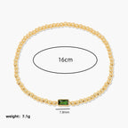 Miranda Unique Birthstone Bracelet 18K Gold Plated Stainless Steel Hypoallergenic Stretch Braceletable Jewelry Gift For Mom