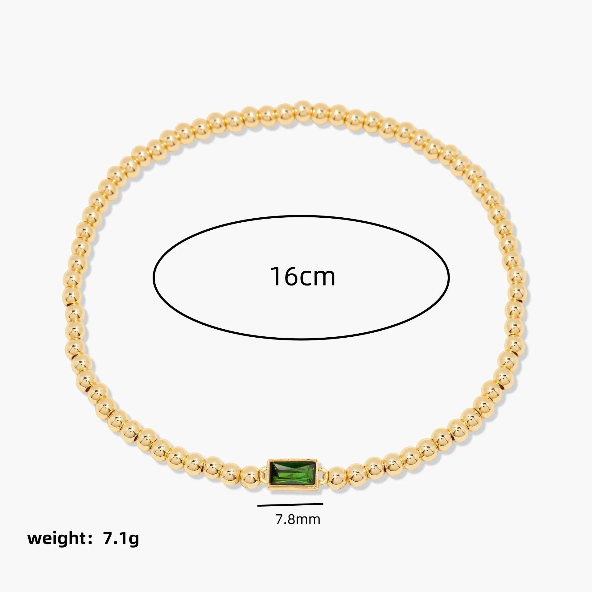 Miranda Unique Birthstone Bracelet 18K Gold Plated Stainless Steel Hypoallergenic Stretch Braceletable Jewelry Gift For Mom