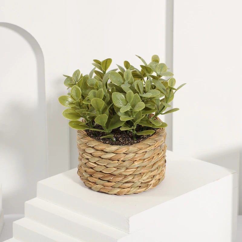 Potted Plant Small Fake Plants Indoor Home Decor Decorative Pot for Living Room Office Decoration Realistic Faux Greenery