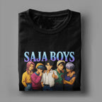 Casual T Shirt Beach Saja Boys Kpop Demon Hunters Anime Style Hippie T Shirts Cotton Tee Shirt for Men Retro Short Sleeve Tees