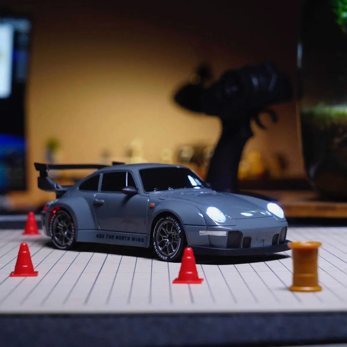 4WD RC Drift Car With LED Light 2.4G Radio 20KM/h High Speed Remote Control Racing Cars Vehicle Model Toy Gift for Boy Girl Kid