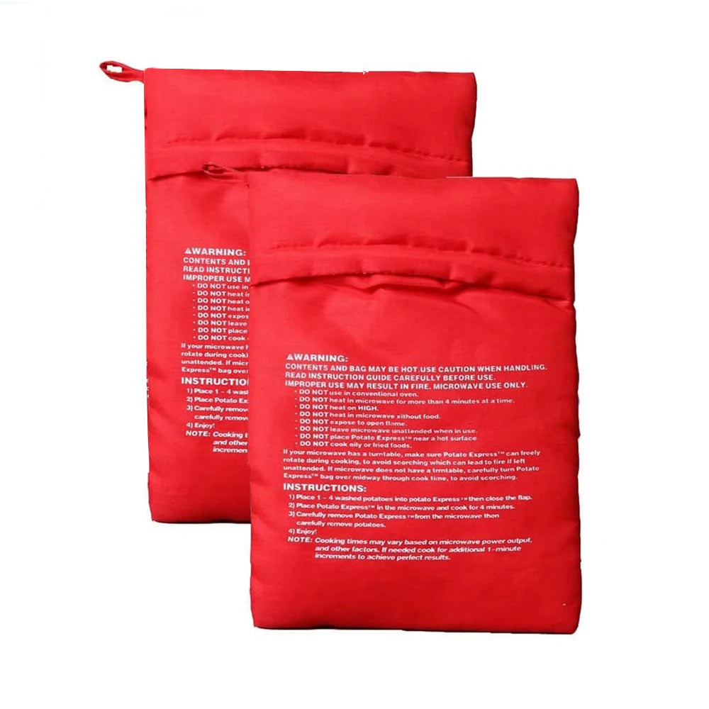 1/4PCS Reusable Express Microwave Potato Bag Saving Time Baking Fabric 4 Minutes Pouch Bag for Any Type of Potatoes Express Bake