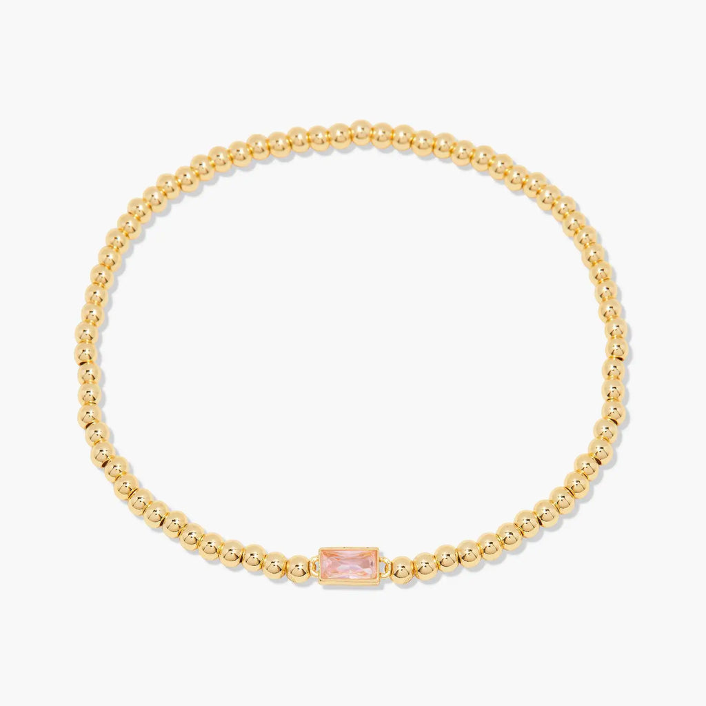 Miranda Unique Birthstone Bracelet 18K Gold Plated Stainless Steel Hypoallergenic Stretch Braceletable Jewelry Gift For Mom