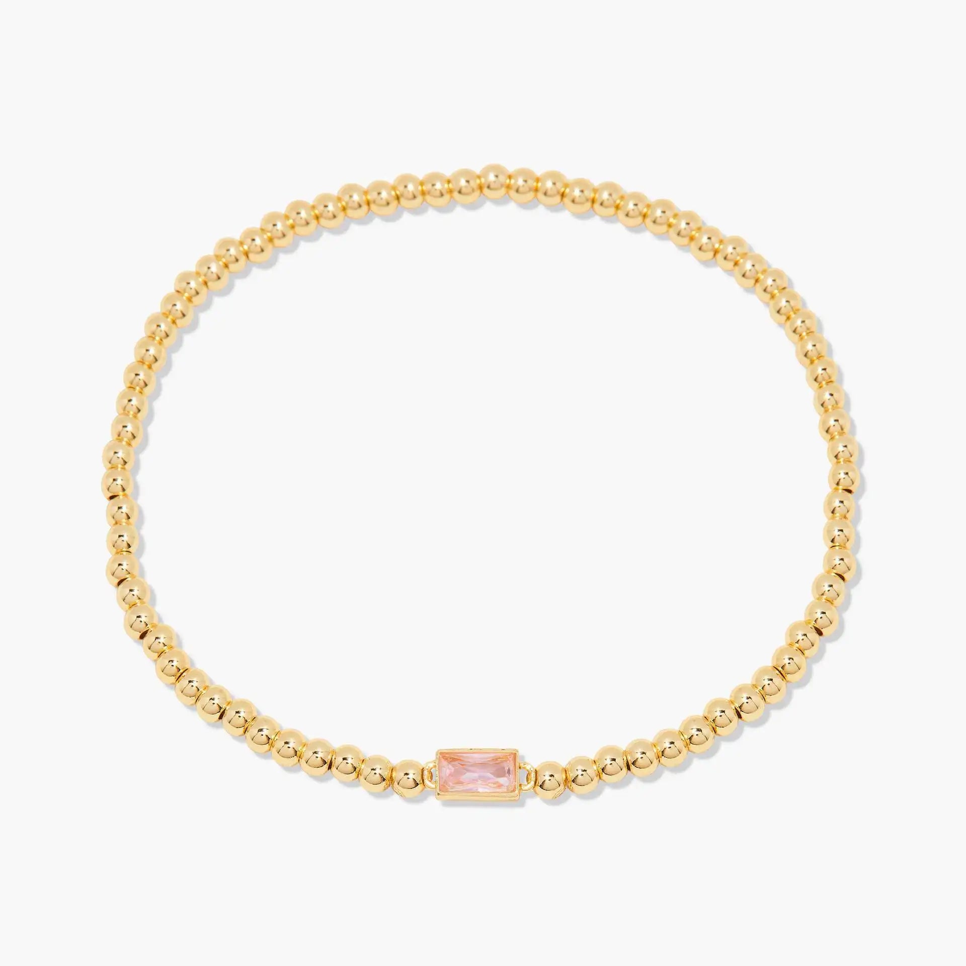 Miranda Unique Birthstone Bracelet 18K Gold Plated Stainless Steel Hypoallergenic Stretch Braceletable Jewelry Gift For Mom