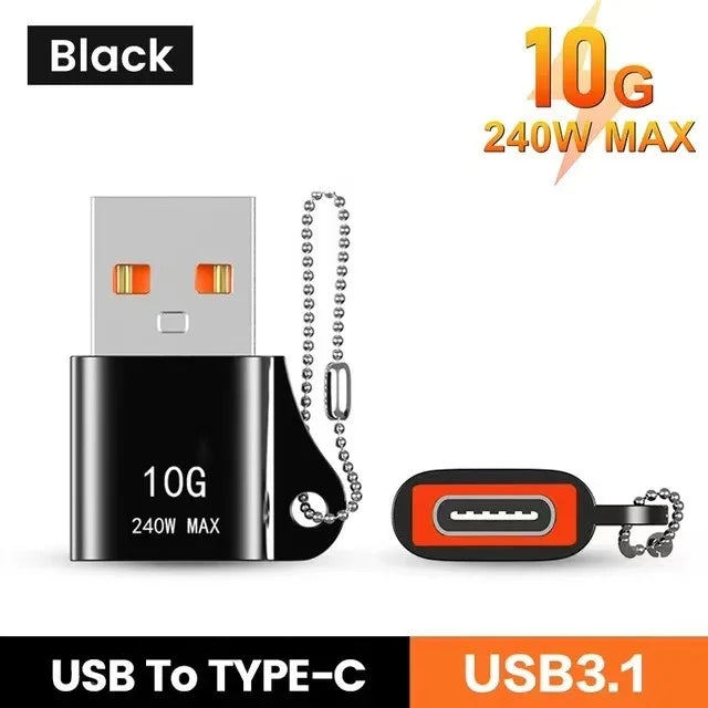 USB To Type-C Adapter 10A OTG USB 3.0 Type C Male To USB Female Converter Fast Charging Data Transfer For Macbook iphone Samsung