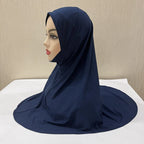 H302 Teenage girls Plain muslim hijab with chin part top quality amira pull on islamic scarf hot sell headscarf ramadan pray hat