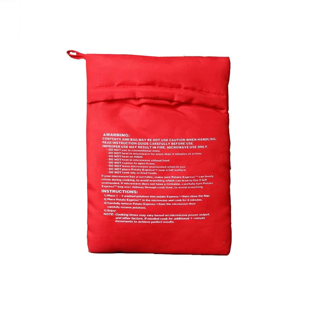 1/4PCS Reusable Express Microwave Potato Bag Saving Time Baking Fabric 4 Minutes Pouch Bag for Any Type of Potatoes Express Bake