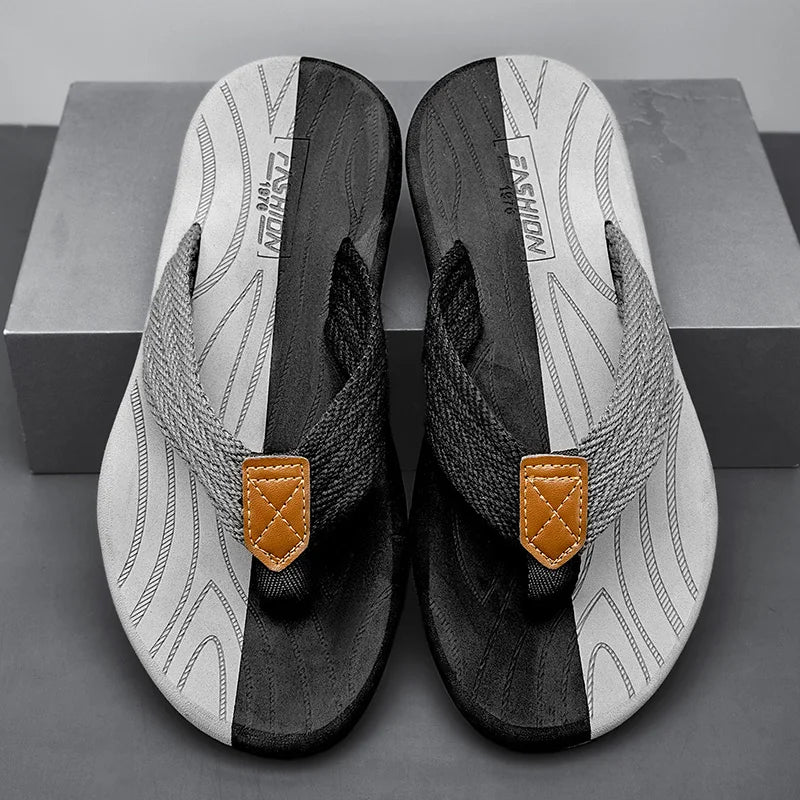Summer Men Beach Flip Flops Anti-skid Tong Slippers Casual Flat Lightweight Outdoor Chanclas Hombre Chinelo Masculino Klapki