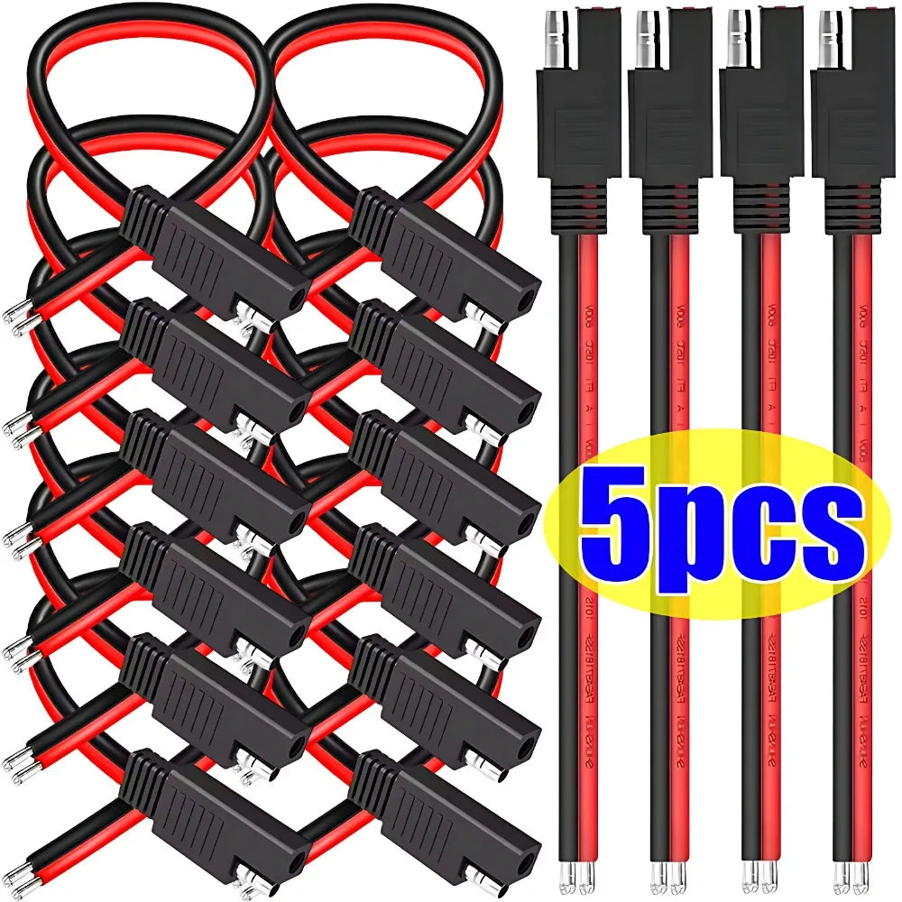 SAE Connector Cable 2 Pin Quick Disconnect Wire Harness for Motorcycle Solar Panel Battery Tender Automotive DC Power Extension