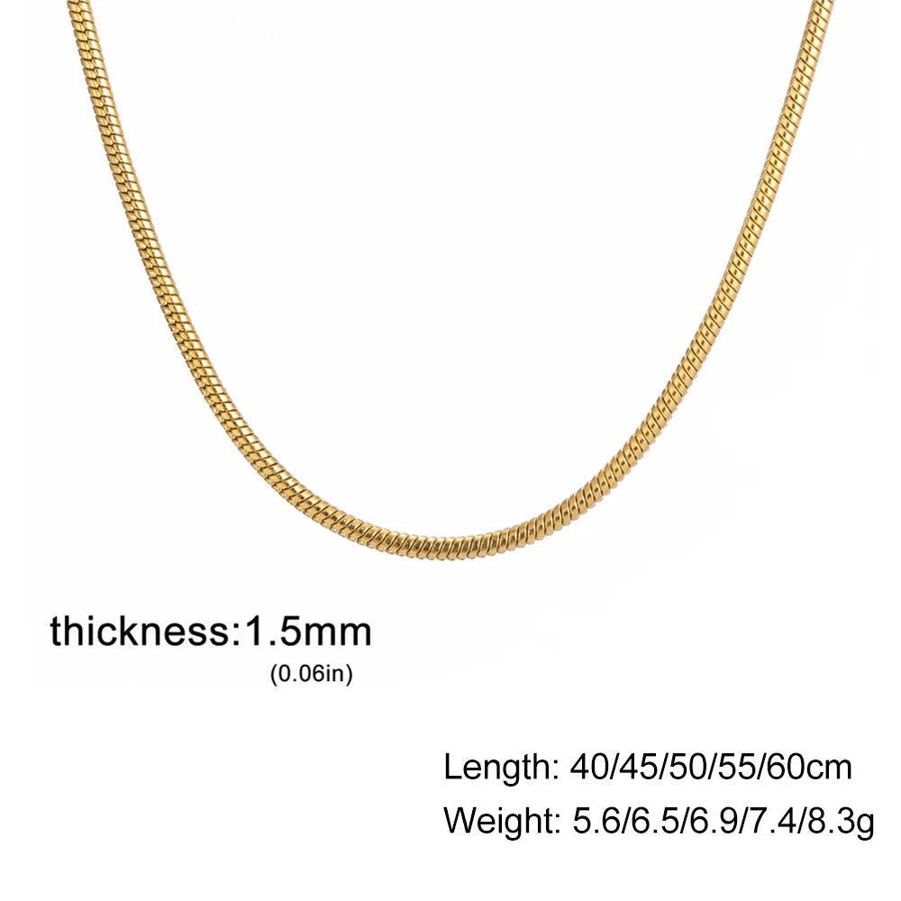 Cazador Stainless Steel Snake Chain Necklaces for Women Men Jewelry 2025 0.9mm 1.2mm 1.5mm 2mm Thickness Chains Birthday Gift