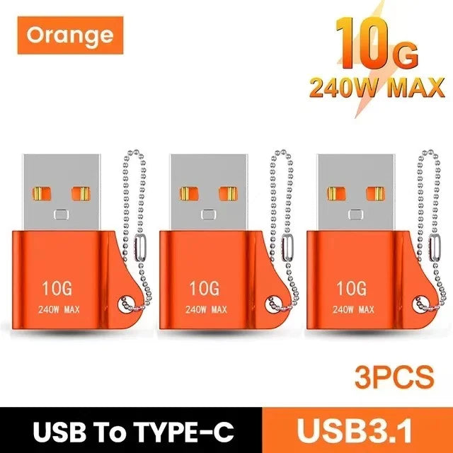 USB To Type-C Adapter 10A OTG USB 3.0 Type C Male To USB Female Converter Fast Charging Data Transfer For Macbook iphone Samsung