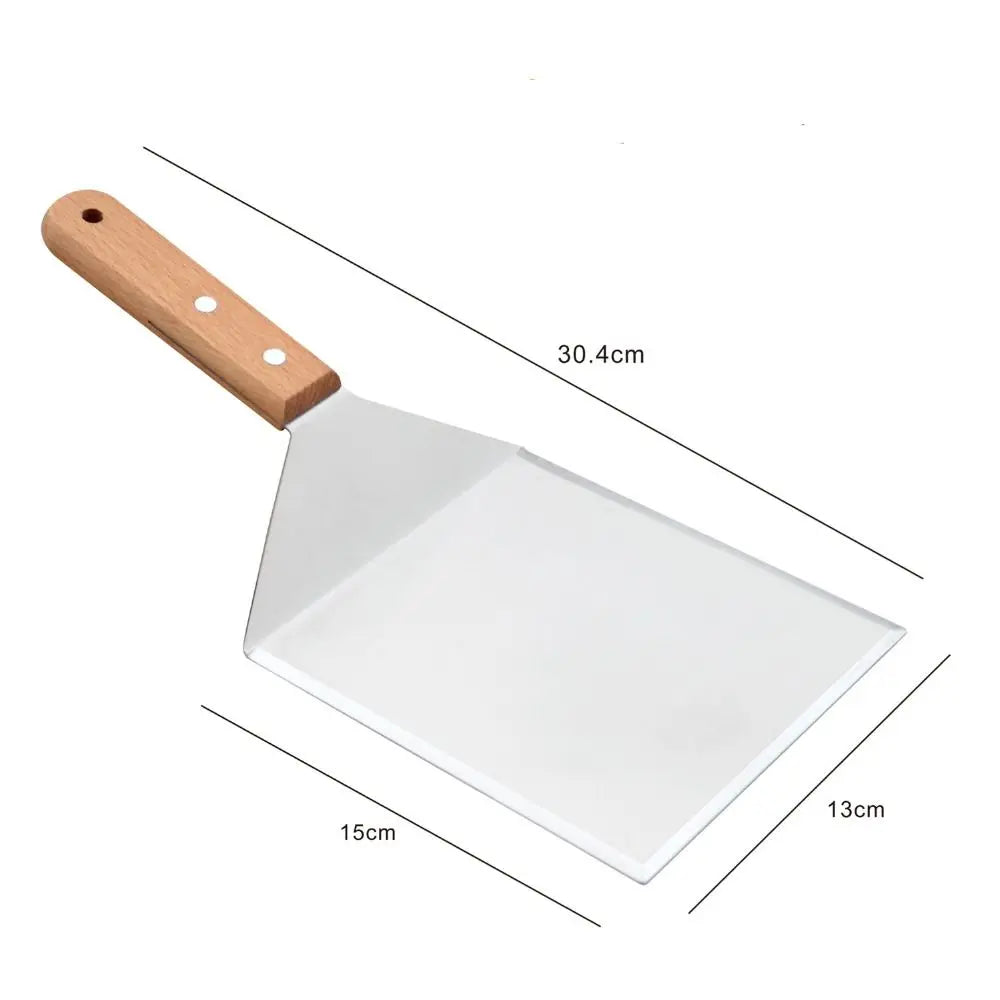 With Blade Grill Spatula Square/rectangle Head Griddle Spatula Pancake Scraper Anti-scald Handle Steak Spatula Burger