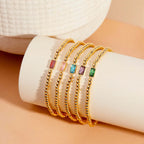 Miranda Unique Birthstone Bracelet 18K Gold Plated Stainless Steel Hypoallergenic Stretch Braceletable Jewelry Gift For Mom