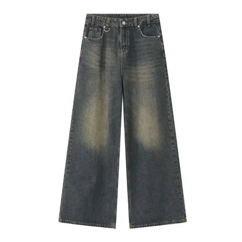 IEFB Wide Leg Jeans New Simple Style Pocket Zipper Casual Male Denim Pants 2025 Spring Fashion Men's Trousers Looes 9C1519