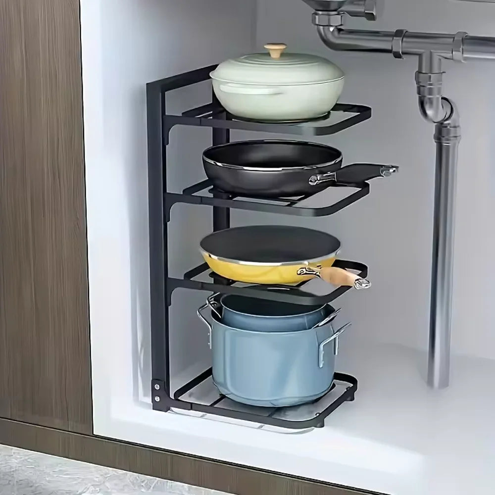 Pot Rack Put Pot With Special Storage Kitchen Stainless Steel Shelf Sink Multi-layer Household Cabinet Inside The Stratification