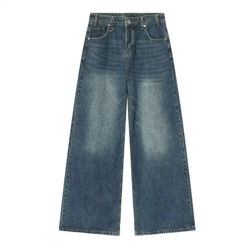 IEFB Wide Leg Jeans New Simple Style Pocket Zipper Casual Male Denim Pants 2025 Spring Fashion Men's Trousers Looes 9C1519