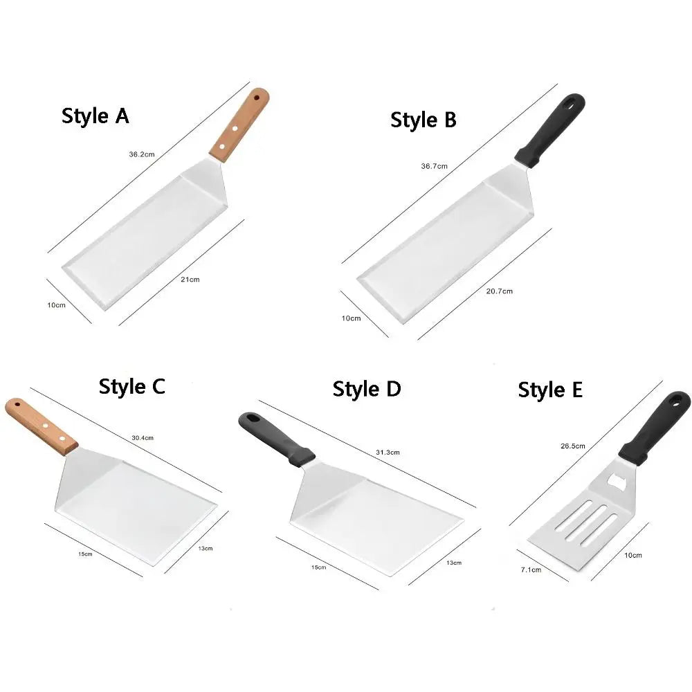 With Blade Grill Spatula Square/rectangle Head Griddle Spatula Pancake Scraper Anti-scald Handle Steak Spatula Burger